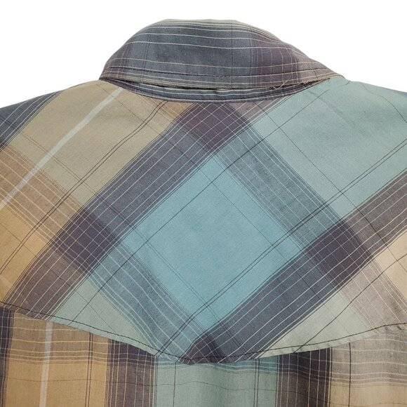 Levis Mens S Shirt Plaid Western Pearl Snap Casual Lightweight Cowboy Ranch - Picture 11 of 11